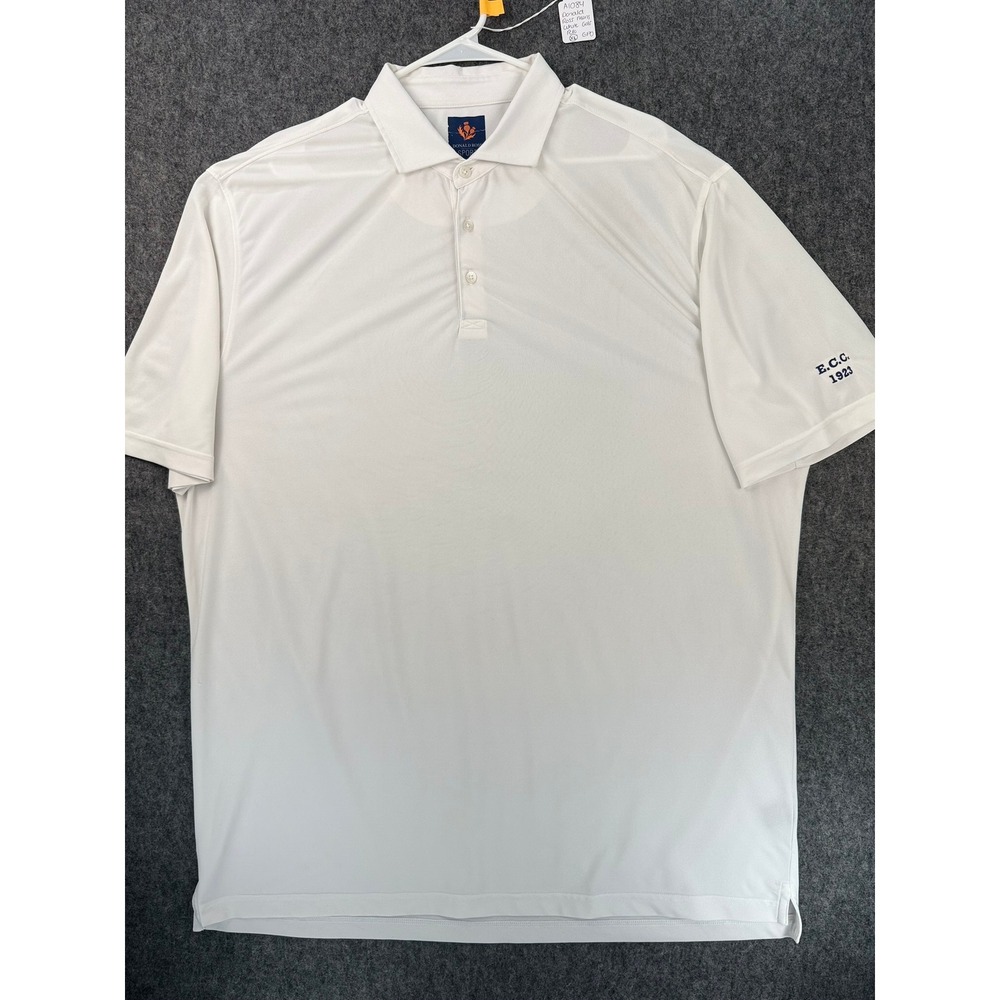 Donald Ross Sport Mens XL White Performance Golf Polo Shirt Edina Country Club